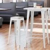 Best Pirce 🤩 LT&S Alloy Series Lancaster Table & Seating Alloy Series White Stackable Metal Indoor Industrial Barstool With Gray Wood Seat ⭐