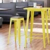 Discount 🎉 LT&S Alloy Series Lancaster Table & Seating Alloy Series Yellow Metal Indoor Industrial Cafe Bar Height Stool With Black Wood Seat 💯