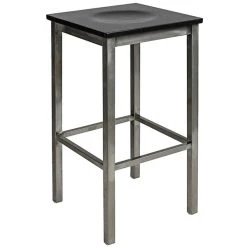 Budget 🔔 BFM Seating 2510BBLW-CL Trent Clear 🧥 Coated Steel Bar Stool With Black Wooden Seat 🔥