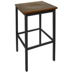 Best reviews of 🎉 BFM Seating 2510BMHW-SB Trent Sand Black Metal Barstool With Mahogany Wood Seat ⭐