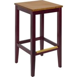 Top 10 🔥 BFM Seating Stockton Dark Mahogany Beechwood Square Backless Barstool With Autumn Ash Seat 😍