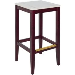 Best Sale ✨ BFM Seating Stockton Dark Mahogany Beechwood Square Backless Barstool With Relic Antique Wash Seat 🌟