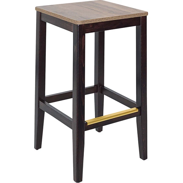 New โจ BFM Seating Stockton Dark Walnut Beechwood Square Backless Barstool With Relic Knotty Pine Seat ๐ฅ