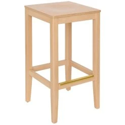 Deals 🎉 BFM Seating Stockton Natural Beechwood Square Backless Barstool With Veneer Wood Seat 🔔