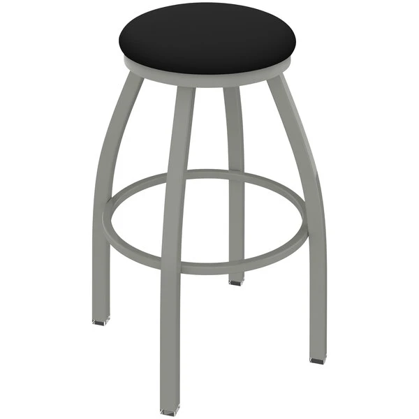 Cheapest 😉 Holland Bar Stool XL 802 Misha 30" Ladderback Swivel Bar Stool With Anodized Nickel Finish And Black Vinyl Seat 😉