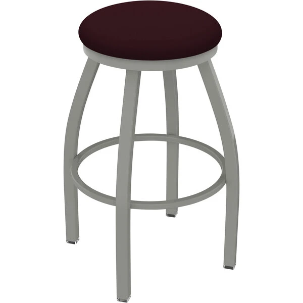 Best deal ๐ Holland Bar Stool XL 802 Misha 30" Ladderback Swivel Bar Stool With Anodized Nickel Finish And Canter Bordeaux Seat ๐ฏ