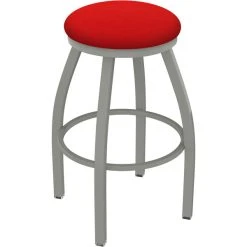 Budget 🔔 Holland Bar Stool XL 802 Misha 30" Ladderback Swivel Bar Stool With Anodized Nickel Finish And Canter Red Seat 😍
