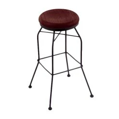 Buy 😍 Holland Bar Stool 302030BWDCMpl Black Wrinkle Steel Bar Height Swivel Stool With Dark Cherry Maple Wood Seat 🥰