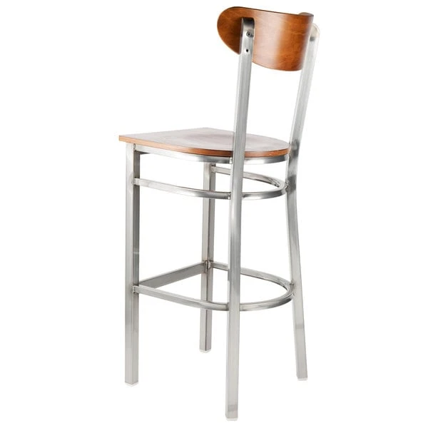 Cheapest ๐ฅฐ LT&S Boomerang Series Lancaster Table & Seating Boomerang Bar Height Clear ๐งฅ Coat Chair With Antique Walnut Seat And Back ๐ - Image 3