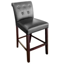 Cheap 😍 Holland Bar Stool 320030ESBLKVINYL Arie Espresso Wood Bar Height Stool With Back And Black Vinyl Seat 🌟