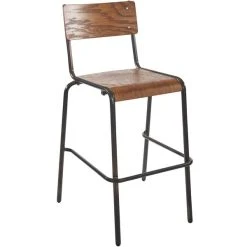 Best deal 🌟 BFM Seating JS55BASH-AARU Nash Stackable Barstool With Distressed Steel Frame And Autumn Ash Veneer Wood Seat And Back ⭐