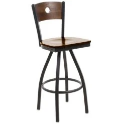 Cheapest 🧨 BFM Seating 2152SWAW-WASB Darby Sand Black Metal Bar Height Chair With Walnut Wooden Back And Swivel Seat 🔥