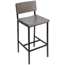 Coupon ⌛ BFM Seating JS33BGRA-SB Memphis Sand Black Steel Bar Height Chair With Gray Ash Wooden Back And Seat 🔥