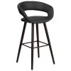 Coupon 👏 Flash Furniture CH-152560-BK-VY-GG Brynn Series Cappuccino Wood Bar Height Stool With Black Vinyl Seat 🎁