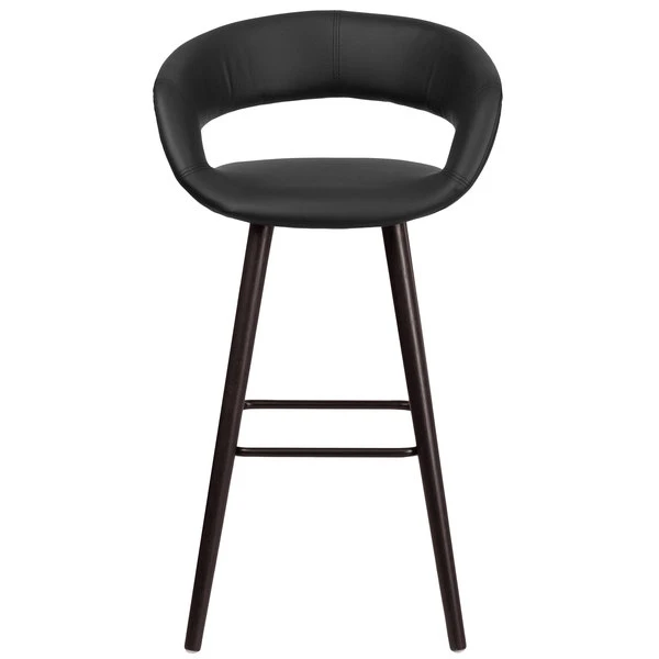 Coupon ๐ Flash Furniture CH-152560-BK-VY-GG Brynn Series Cappuccino Wood Bar Height Stool With Black Vinyl Seat ๐ - Image 3