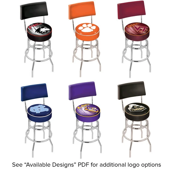 Best Pirce 😀 Holland Bar Stool NCAA Logo Double Ring Swivel Stool With Padded Back And Seat ❤️ - Image 2