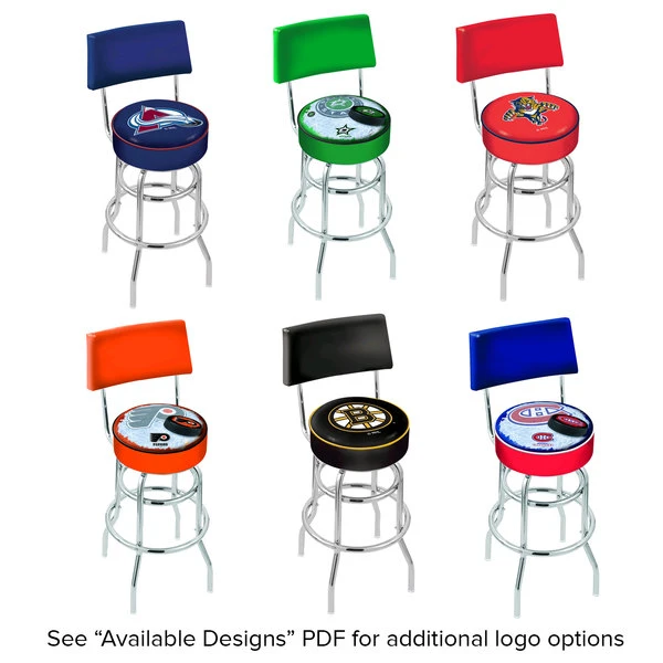 Buy 💯 Holland Bar Stool NHL Logo Double Ring Swivel Stool With Padded Back And Seat 🎉 - Image 2