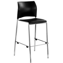 Best deal ⌛ National Public Seating 8710B-11-10 Cafetorium 44 5/8" Black Stackable Bar Stool With Padded Seat And Back 🎉