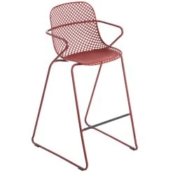 Buy 🧨 Grosfillex US139712 Ramatuelle '73 Rouge Bossa Nova Stackable Indoor / Outdoor Barstool - 2/Pack 🔔