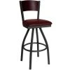 Flash Sale ✨ BFM Seating 2150SBUV-MHSB Dale Sand Black Metal Swivel Bar Height Chair With Mahogany Finish Wooden Back And 2" Burgundy Vinyl Seat 🎁