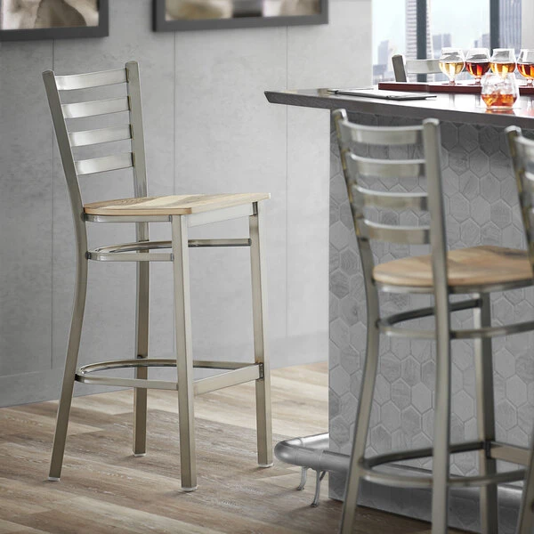 Best deal ๐ฏ Lancaster Table & Seating Clear ๐งฅ Coat Frame Ladder Back Bar Height Chair With Driftwood Seat ๐