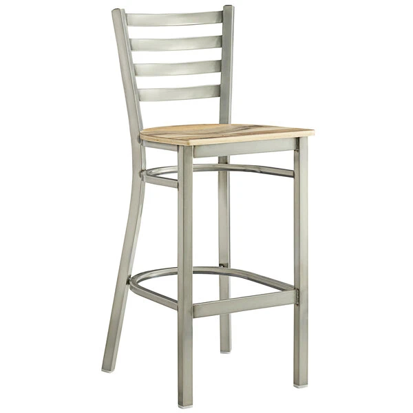 Best deal ๐ฏ Lancaster Table & Seating Clear ๐งฅ Coat Frame Ladder Back Bar Height Chair With Driftwood Seat ๐ - Image 2