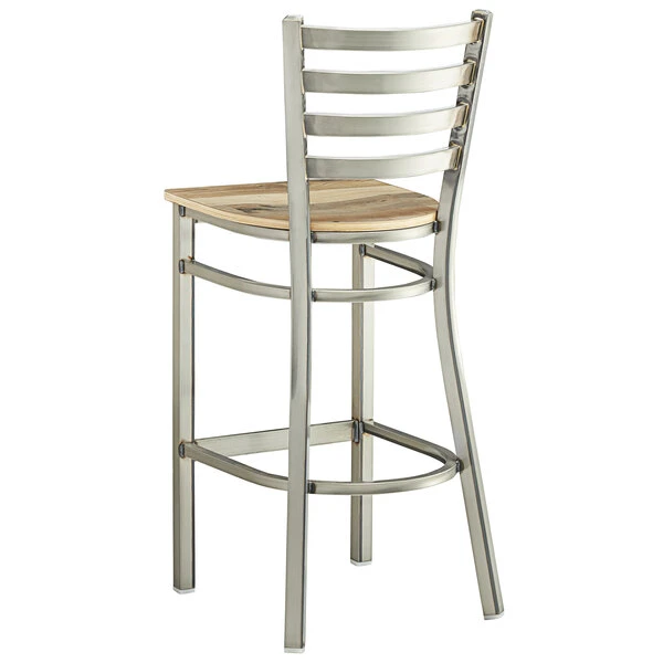 Best deal ๐ฏ Lancaster Table & Seating Clear ๐งฅ Coat Frame Ladder Back Bar Height Chair With Driftwood Seat ๐ - Image 3