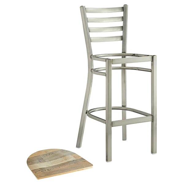 Best deal ๐ฏ Lancaster Table & Seating Clear ๐งฅ Coat Frame Ladder Back Bar Height Chair With Driftwood Seat ๐ - Image 4