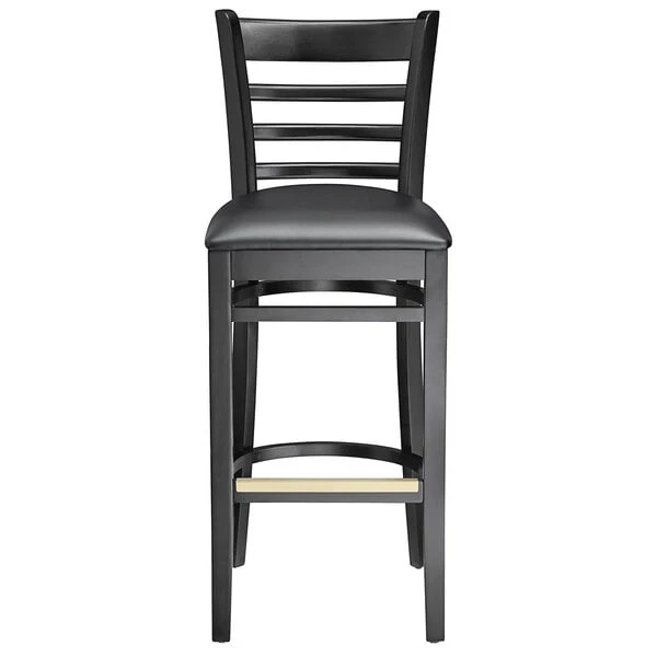 Coupon ✨ Lancaster Table & Seating Black Ladder Back Bar Height Chair With Black Padded Seat 🔥 - Image 5