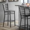 Coupon 🛒 Lancaster Table & Seating Black Ladder Back Bar Height Chair With Dark Gray Padded Seat 😍