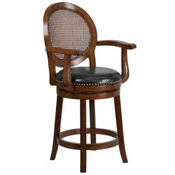 Best reviews of ๐ Flash Furniture TA-550426-E-CTR-GG Expresso Counter Height Woven Rattan Back Stool With Black Leather Swivel Seat ๐ฅ