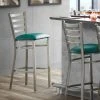 Cheap ✨ Lancaster Table & Seating Clear Frame Ladder Back Bar Height Chair With Green Padded Seat 👍