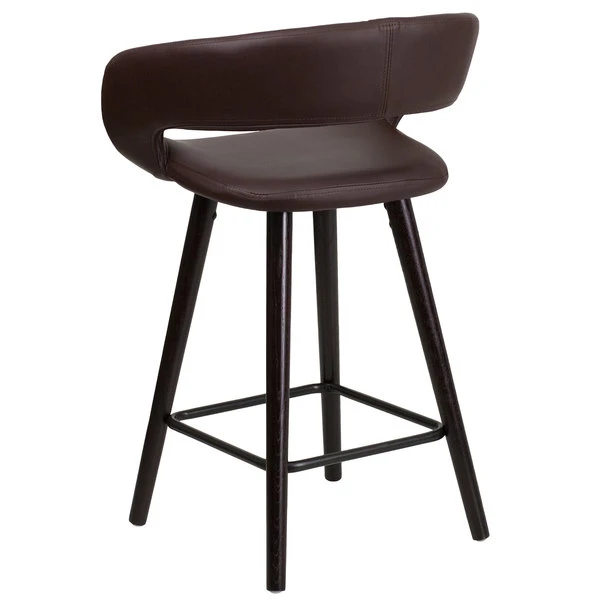 Coupon ๐ Flash Furniture CH-152561-BRN-VY-GG Brynn Series Cappuccino Wood Counter Height Stool With Brown Vinyl Seat ๐ - Image 2