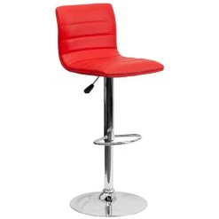 Brand new โ Flash Furniture CH-92023-1-RED-GG Red Vinyl Contemporary Adjustable Height Barstool ๐