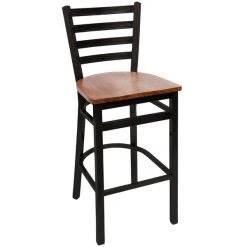 Cheapest 🧨 BFM Seating 2160BASH-SB Lima Sand Black Steel Bar Height Chair With Autumn Ash Wooden Seat 🔔