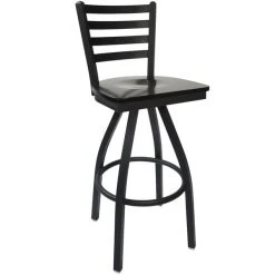 Cheapest 💯 BFM Seating 2160SBLW-SB Lima Sand Black Steel Bar Height Chair With Black Wood Swivel Seat 🥰