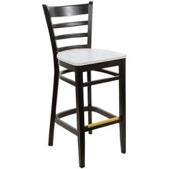Coupon 👍 BFM Seating Berkeley Black Beechwood Ladder Back Barstool With Relic Antique Wash Seat 👏