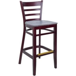 Top 10 🤩 BFM Seating Berkeley Dark Mahogany Beechwood Ladder Back Barstool With Relic Rustic Copper Seat 🧨