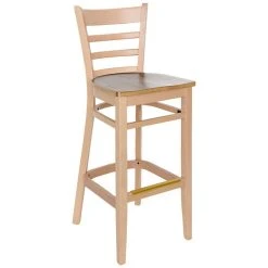Cheapest 🔥 BFM Seating Berkeley Natural Beechwood Ladder Back Barstool With Autumn Ash Wood Seat ✔️