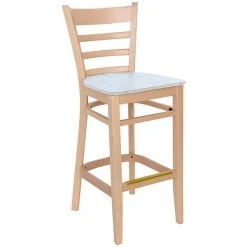 Budget 🥰 BFM Seating Berkeley Natural Beechwood Ladder Back Barstool With Relic Antique Wash Seat 🔥