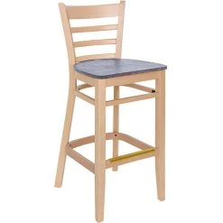 Cheap 🧨 BFM Seating Berkeley Natural Beechwood Ladder Back Barstool With Relic Rustic Copper Seat 🎉