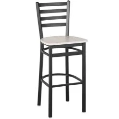 Buy 👍 BFM Seating Lima Sand Black Steel Ladder Back Barstool With Relic Antique Wash Seat ⌛