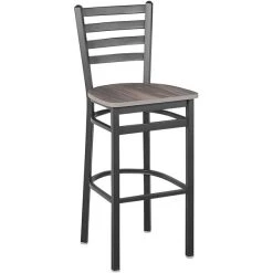 Coupon 👏 BFM Seating Lima Sand Black Steel Ladder Back Barstool With Relic Chestnut Seat ✔️