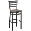 Cheap 🌟 BFM Seating Lima Sand Black Steel Ladder Back Barstool With Relic Farmhouse Seat ✨