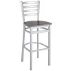 Buy 🧨 BFM Seating Lima Silver Mist Steel Ladder Back Barstool With Relic Rustic Copper Seat 🤩