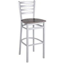 Buy 🧨 BFM Seating Lima Silver Mist Steel Ladder Back Barstool With Relic Rustic Copper Seat 🤩