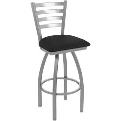 Best Pirce 😍 Holland Bar Stool Ladderback Swivel Stainless Steel Outdoor Bar Stool With Breeze Black Seat 🔔