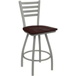 Buy 🎁 Holland Bar Stool XL 410 Jackie 30" Ladderback Swivel Bar Stool With Anodized Nickel Finish And Dark Cherry Maple Seat ❤️
