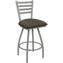 Coupon ⌛ Holland Bar Stool XL 410 Jackie 30" Ladderback Swivel Bar Stool With Anodized Nickel Finish And Graph Chalice Seat 🎁