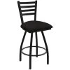 Best Sale 😍 Holland Bar Stool XL 410 Jackie 30" Ladderback Swivel Bar Stool With Black Wrinkle Finish And Canter Espresso Seat 💯